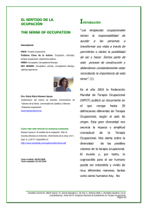 El sentido de la ocupación - Revista de Terapia Ocupacional Galicia