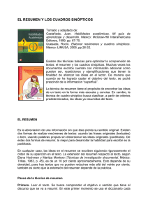 el resumen y los cuadros sinópticos