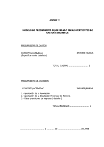 anexo ii modelo de presupuesto equilibrado en sus vertientes de