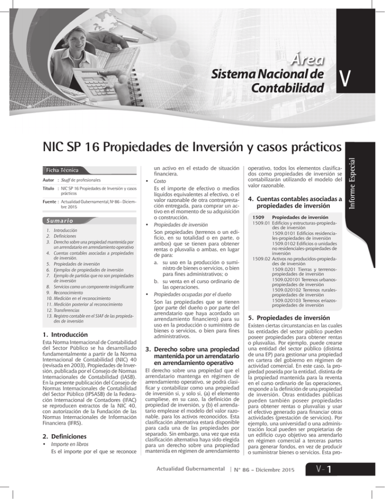 Sistema Nacional De Contabilidad Nic Sp 16 Propiedades De 1577