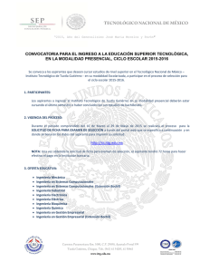 convocatoria para el ingreso a la educación superior tecnológica
