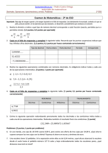 Examen de Matemáticas – 2º de ESO