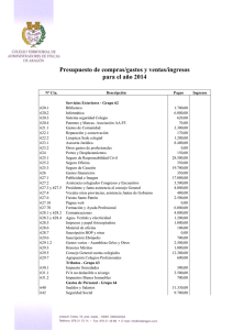 Presupuesto de compras/gastos y ventas/ingresos para el año 2014