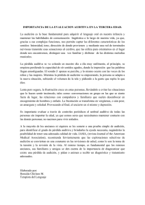IMPORTANCIA DE LA EVALUACION AUDITIVA EN LA TERCERA