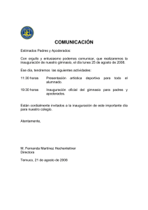 inauguración gimnasio