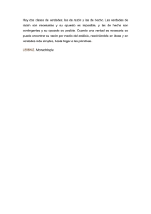 Leibniz. Verdad de razón y de hecho