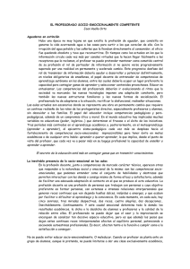 Profesorado Socioemocionalmente Competente: Claves y Desafíos