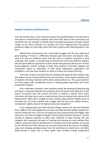 Editorial Popular Teachers and Great Ones