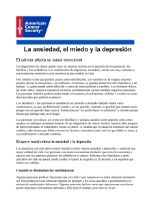 La ansiedad, el miedo y la depresión