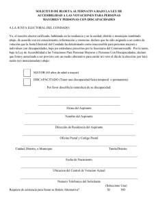 SOLICITUD DE BLOETA ALTERNATIVA BAJO LA LEY DE