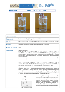 DEMO 67 ÍNDICE DE REFRACCIÓN