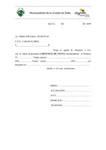 Nota Denuncia de Venta Automotor