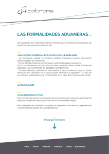 las formalidades aduaneras