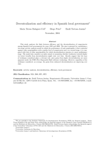 Decentralization and efficiency in Spanish local government