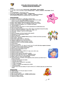 Lista de Útiles Escolares 1er Grado - 2016