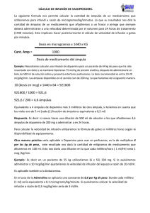 Dosis en microgramos x 1440 x KG Cant. Amp = 1000 Dosis de
