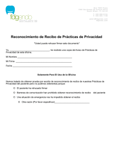 Reconocimiento de Recibo de Prácticas de Privacidad