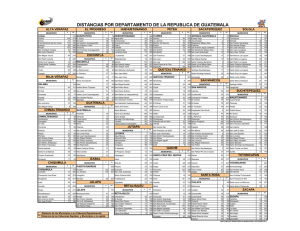 Distancias entre Departamentos y Municipios de Guatemala