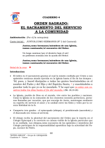 ORDEN SAGRADO: EL SACRAMENTO DEL SERVICIO A LA