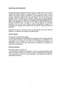 DEFINICIÓN DE SECTA DEFINICIÓN DE SECTA