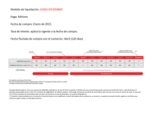 Modelo de liquidación: JUNIO-DICIEMBRE Pago: Mínimo Fecha de