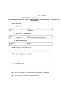 SOLICITUD DE TRASLADO 1. Datos personales