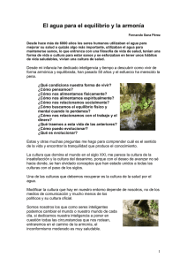 El agua para el equilibrio y la armonía