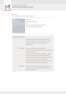 GABINETE 2014-2018 MINISTERIO DE AGRICULTURA Ministro Sr