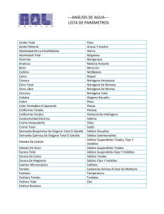 análisis de agua--- lista de parámetros