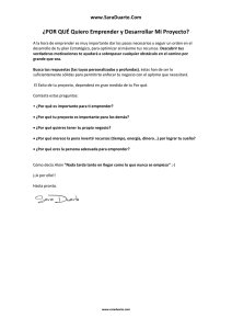 ¿POR QUÉ Quiero Emprender y Desarrollar Mi Proyecto?
