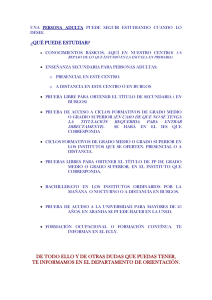 UNA PERSONA ADULTA PUEDE SEGUIR ESTUDIANDO CUANDO