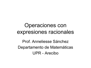 Operaciones con expresiones racionales