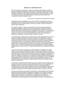 DERECHO A LA SEGURIDAD SOCIAL En forma progresiva se
