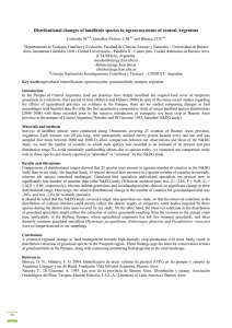 Distributional changes of landbirds species in agroecosystems of