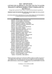 muy importante. listado de alumnos a los que les falta algún