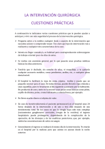 LA INTERVENCIÓN QUIRÚRGICA CUESTIONES PRÁCTICAS