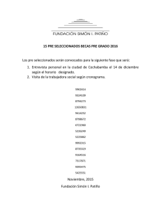 15 PRE SELECCIONADOS BECAS PRE GRADO