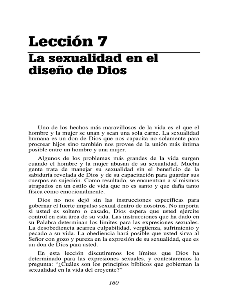 Lección 7 La Sexualidad En El Diseño De Dios