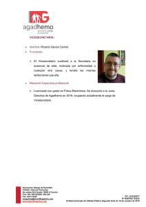 VICESECRETARÍA: • Nombre: Ricardo García Carrión • Funciones