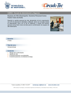 Dominio Personal Como Factor Clave de Éxito