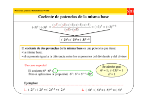 Cociente de potencias de la misma base