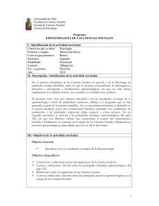 1 Programa EPISTEMOLOGÍA DE LAS CIENCIAS SOCIALES I