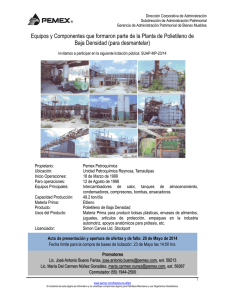 Equipos y Componentes que formaron parte de la Planta