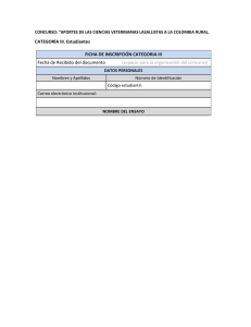 CATEGORÍA III. Estudiantes FICHA DE INSCRIPCIÓN CATEGORIA
