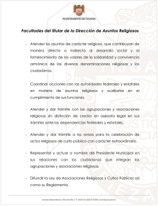 Facultades del titular de la Dirección de Asuntos Religiosos