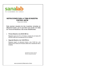 instrucciones para la toma de muestra cortisol am pm