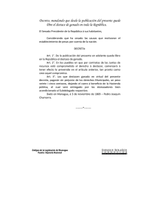 Decreto - Mandando que desde la publicación del presente quede