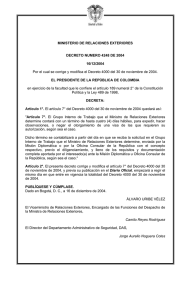 MINISTERIO DE RELACIONES EXTERIORES DECRETO
