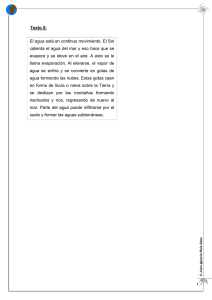 Texto 5: El agua está en continuo movimiento. El Sol calienta el