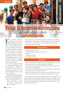 Evitar la deserción universitaria un reto conjunto